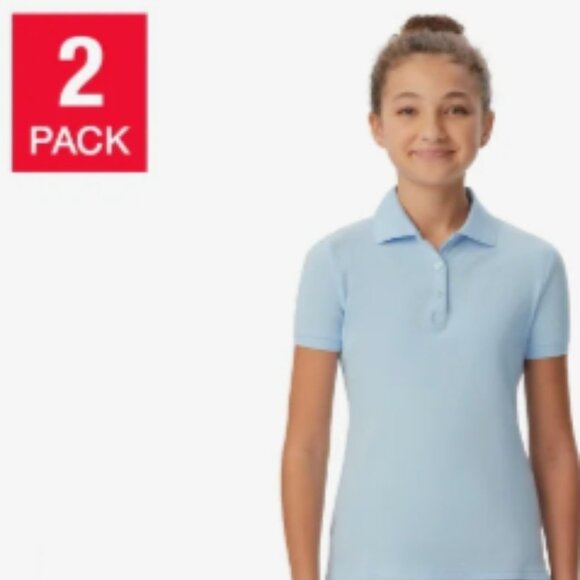 French Toast Light Blue Polo 2 Pack Large 10/12 - Picture 1 of 2